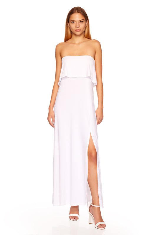 strapless overlay dress